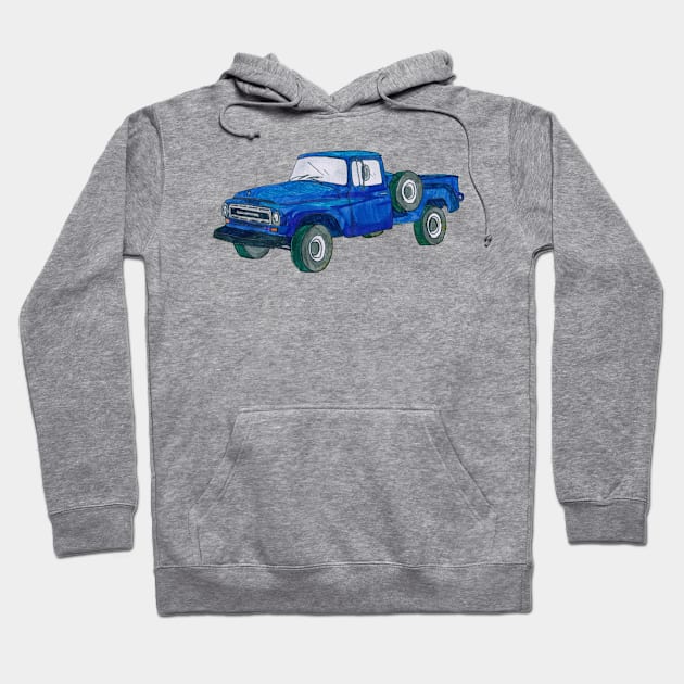 Blue Four-Wheeler Hoodie by brookiev